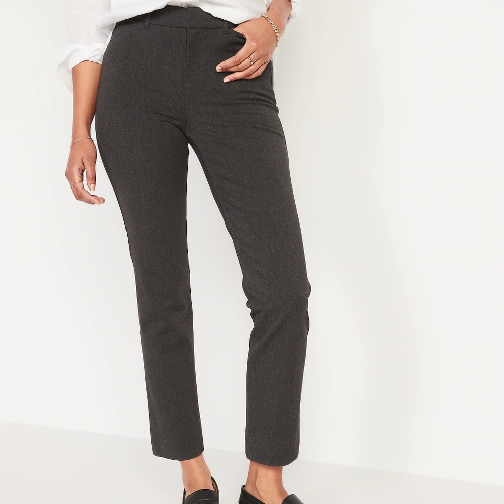 High waist ankle length pixie pants old navy grey size 8